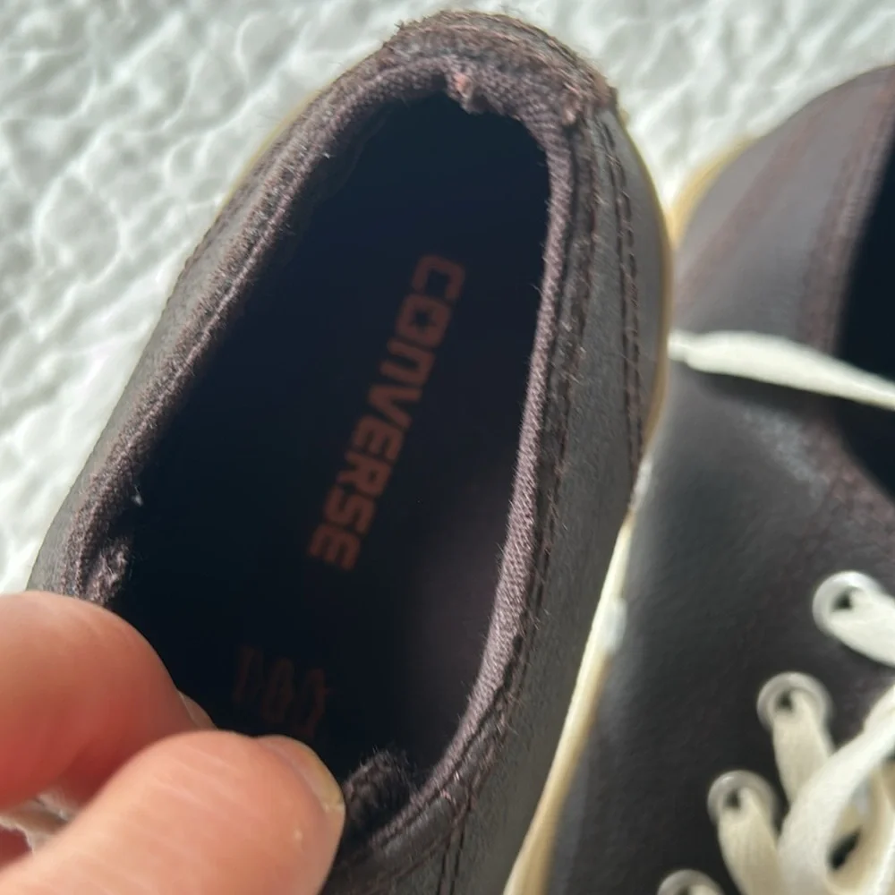 NWOT Converse Jack Purcell sneakers size 1. Brown w/tan accents. Waterproof.